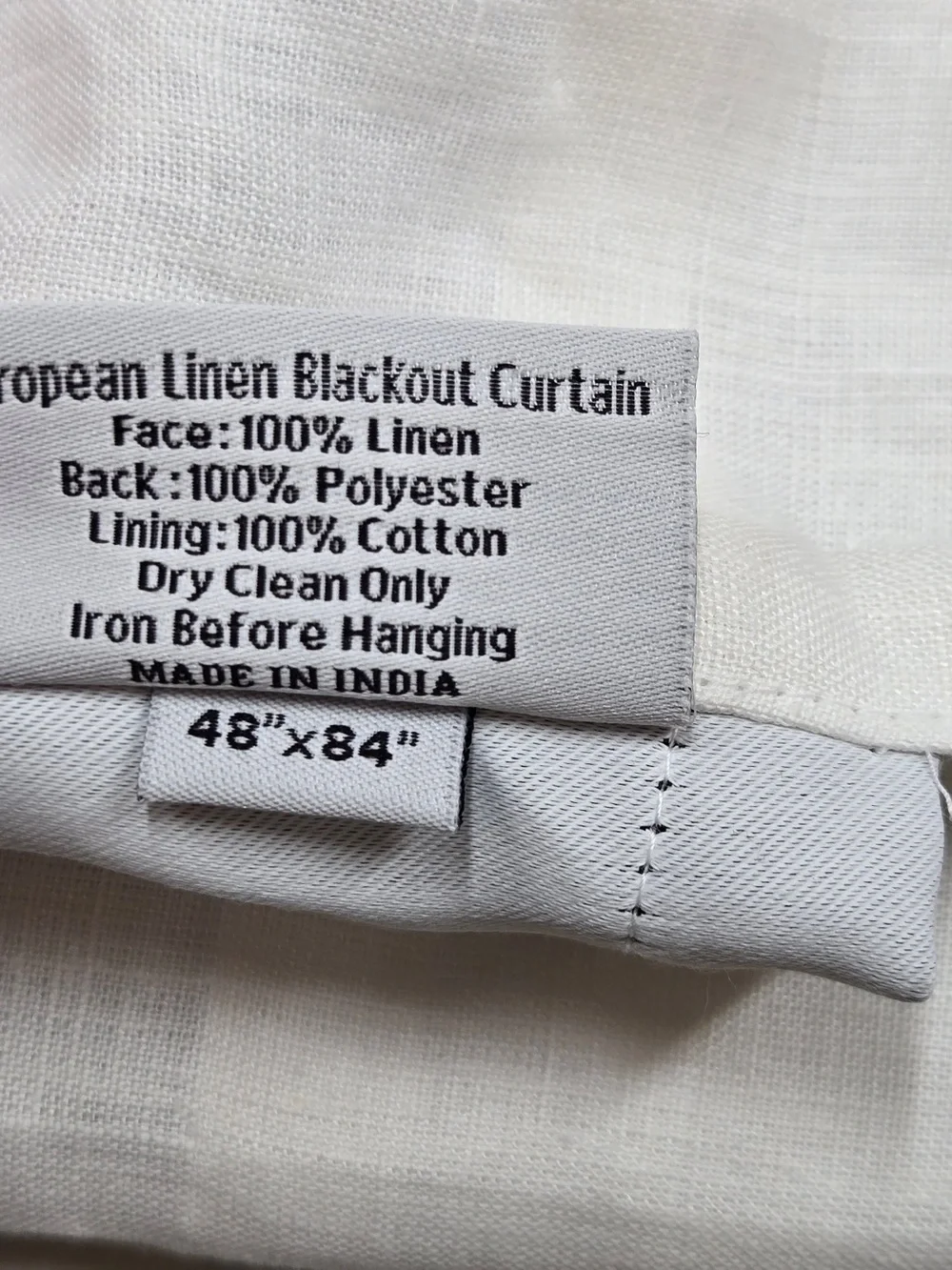 NWOT QUINCE Set Of 2 48x84 European Linen True Blackout Curtains White 9369
